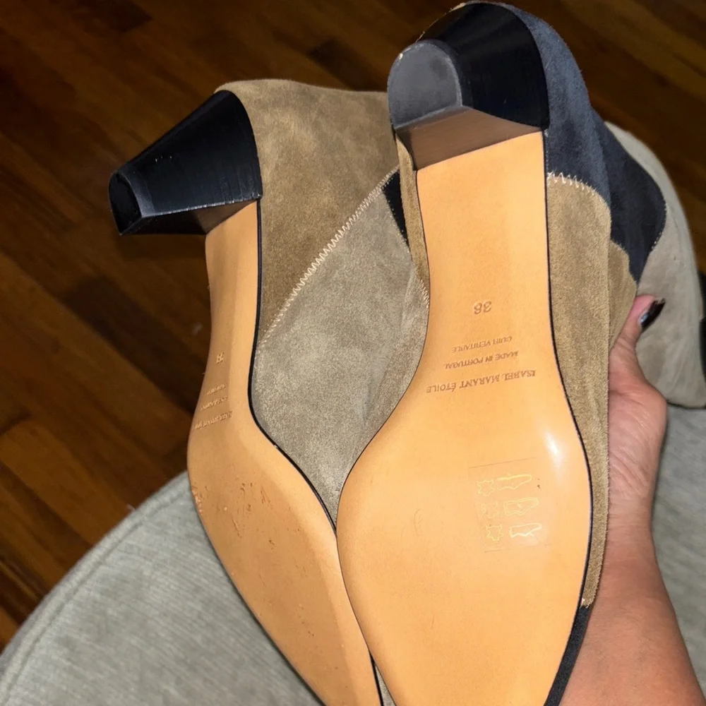 Isabel Marant Black and Tan Heeled Boots - Picture 3 of 5